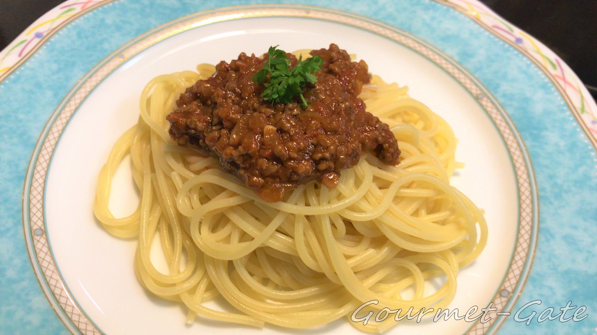 茅乃舎だしで作ったミートパスタ