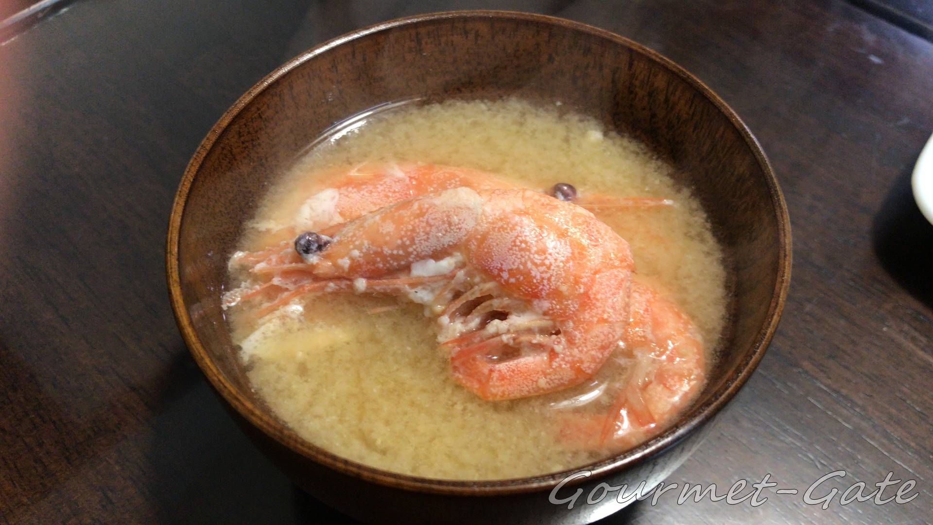 越前甘エビの味噌汁