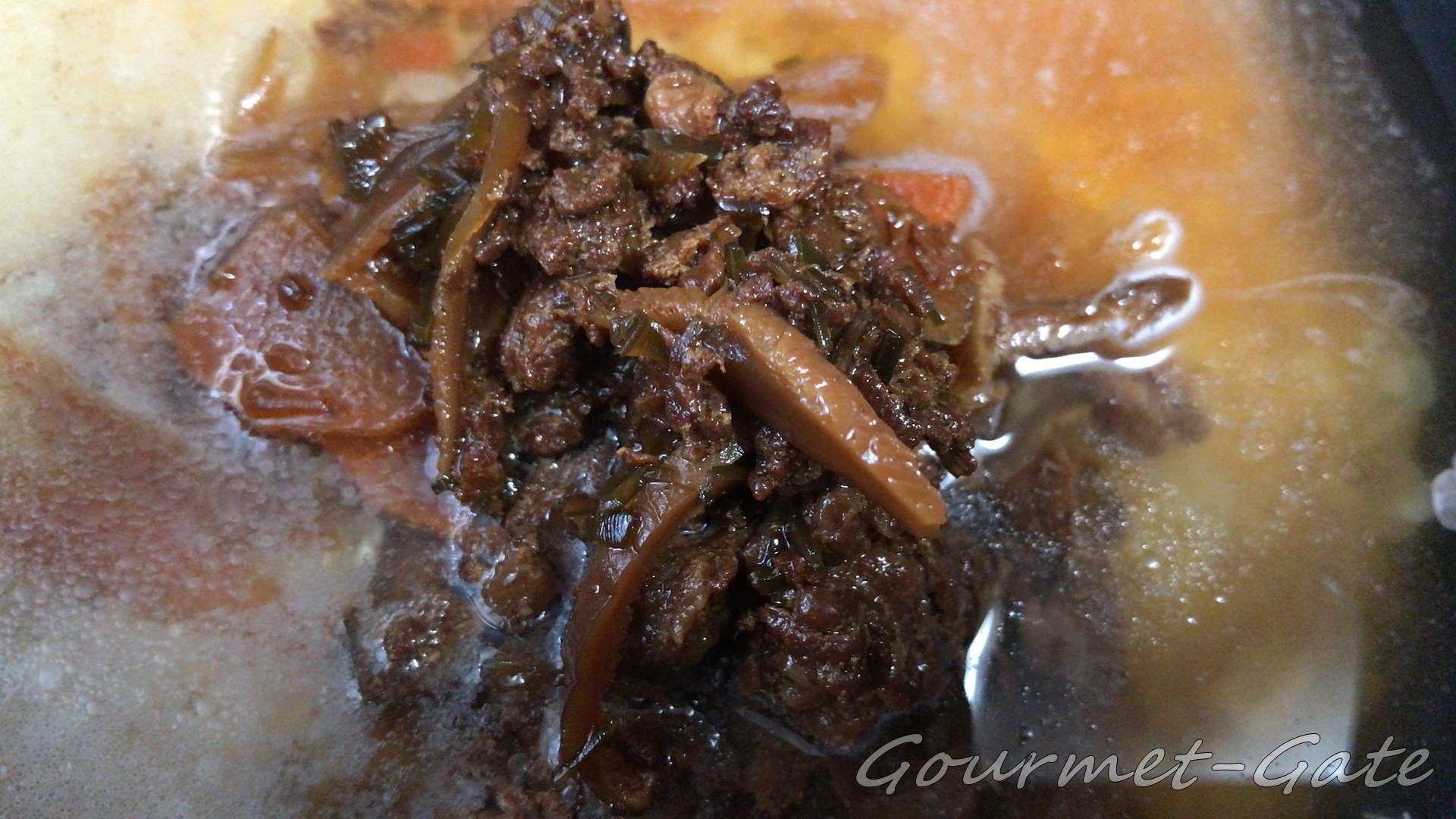 コッテリとしている牛炊き込みご飯の具