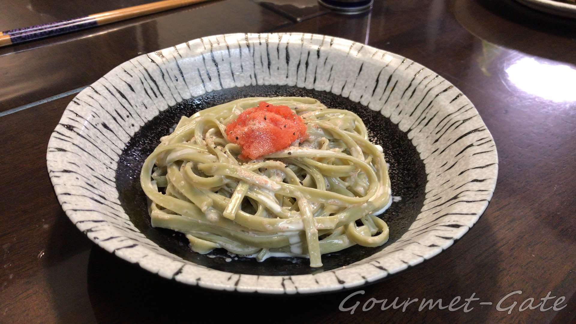 阿蘇健康農園のパスタで作った明太子野菜パスタ