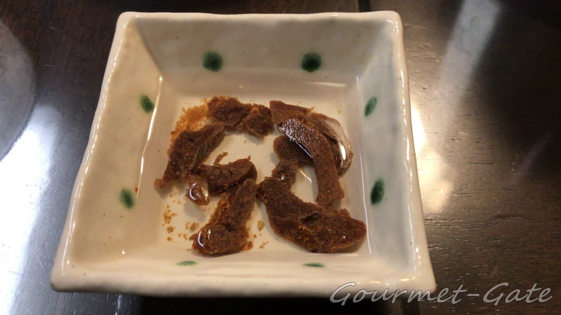 明太子からすみをお湯につける