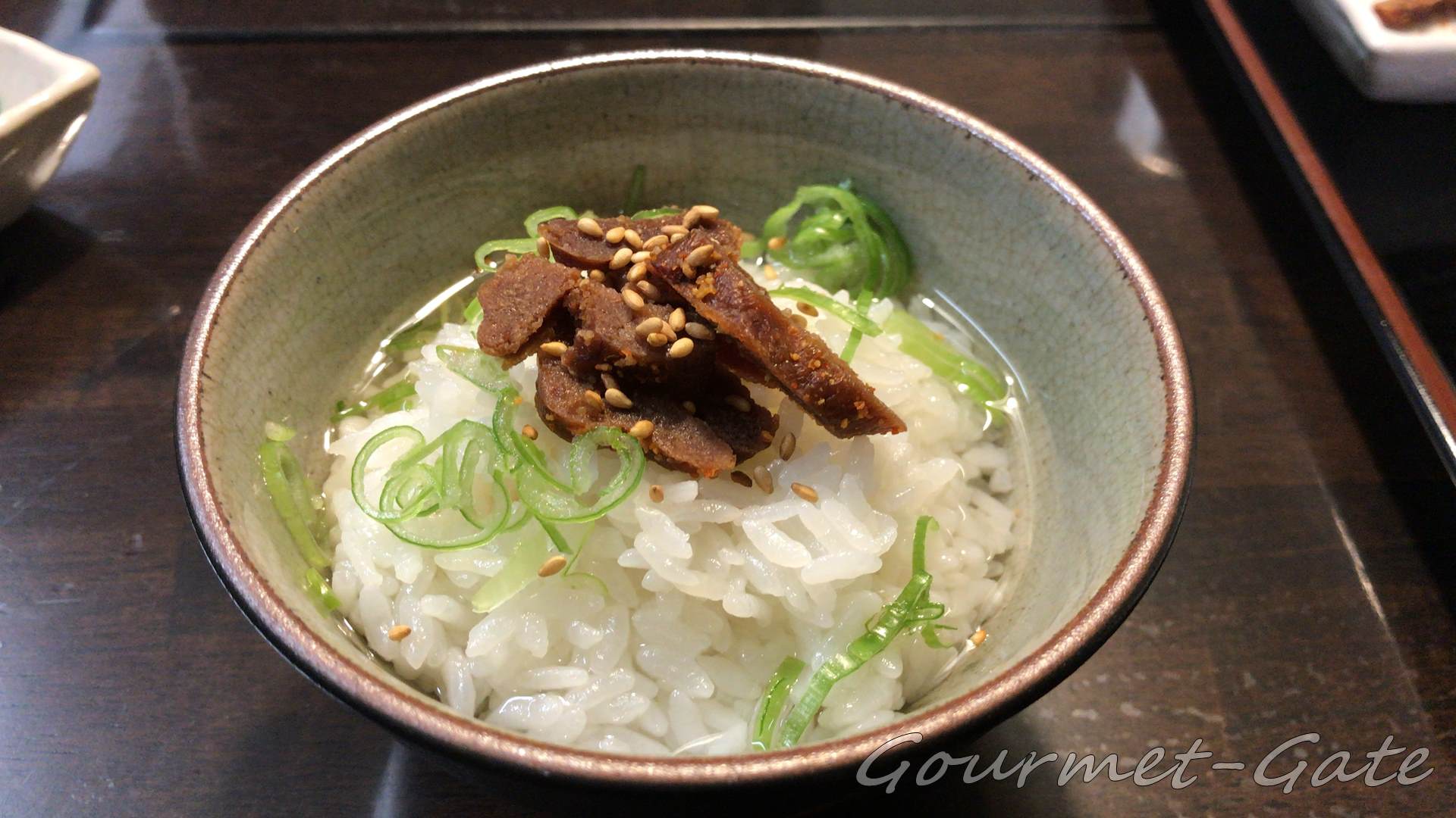 明太子からすみでお茶漬け、美味