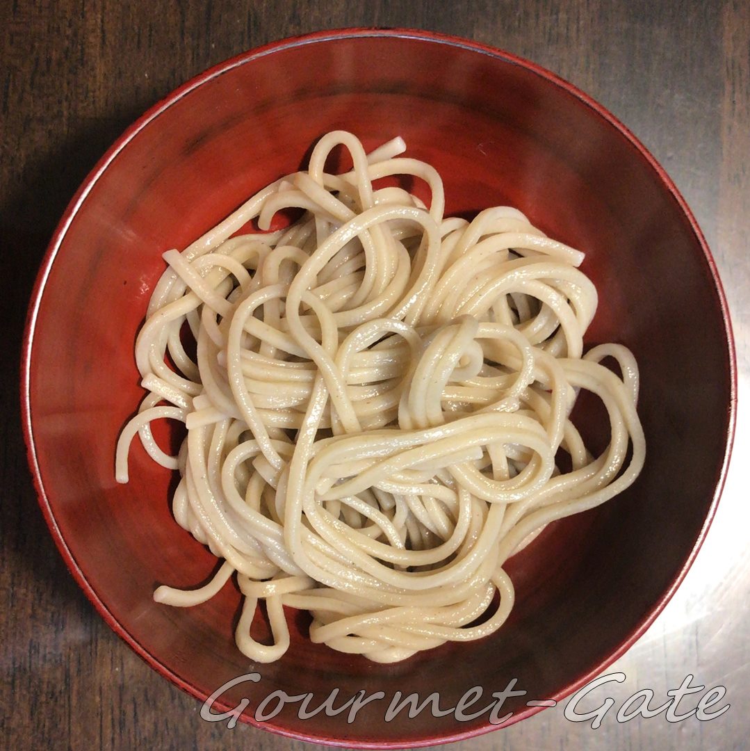 妻有そばを茹でたもの