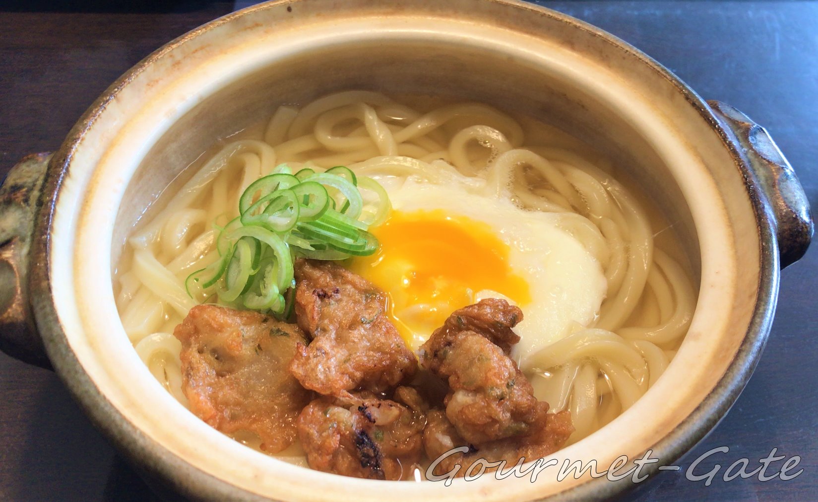出雲国の黄金揚げ、ちぎり天、うどん、トッピング