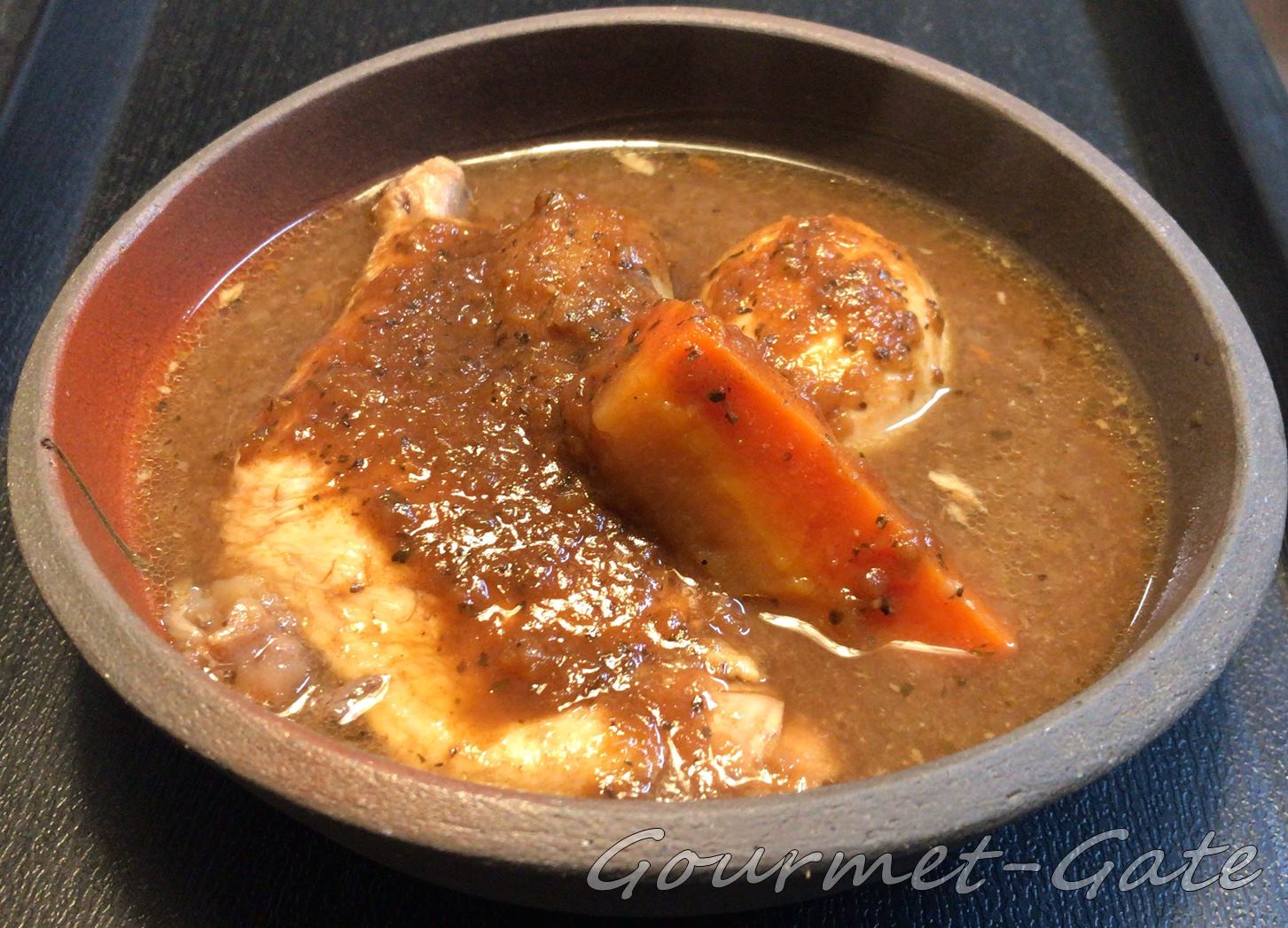 らっきょスープカレー、完成品、盛り付け