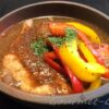 札幌、らっきょスープカレー、盛り付け、トッピング、色鮮やかに