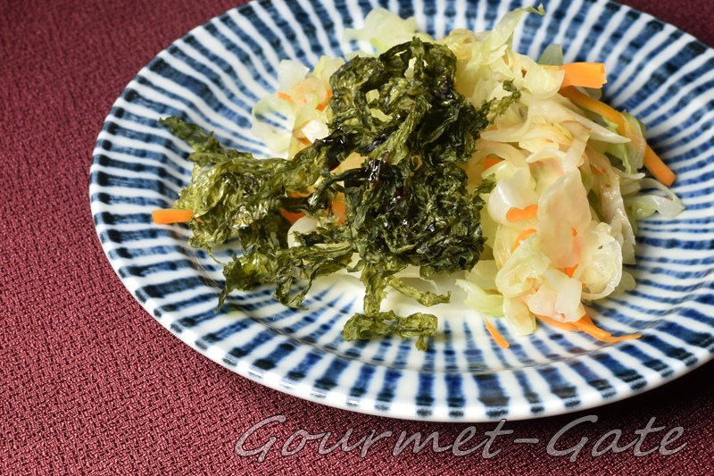 漁師のまかない海苔、温野菜の海苔和え