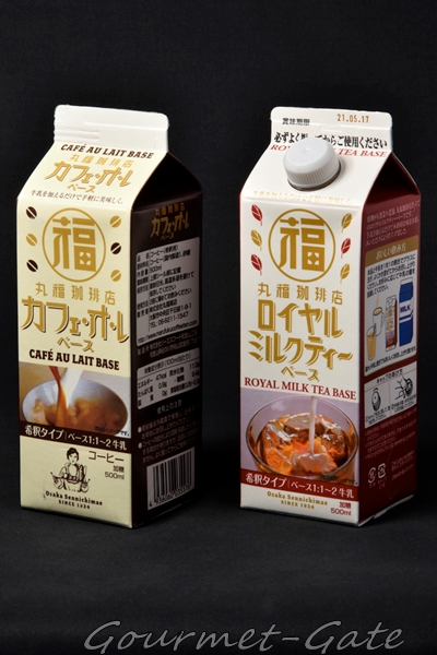 丸福珈琲店、カフェオレ、ロイヤルミルクティー、ベース、パッケージ